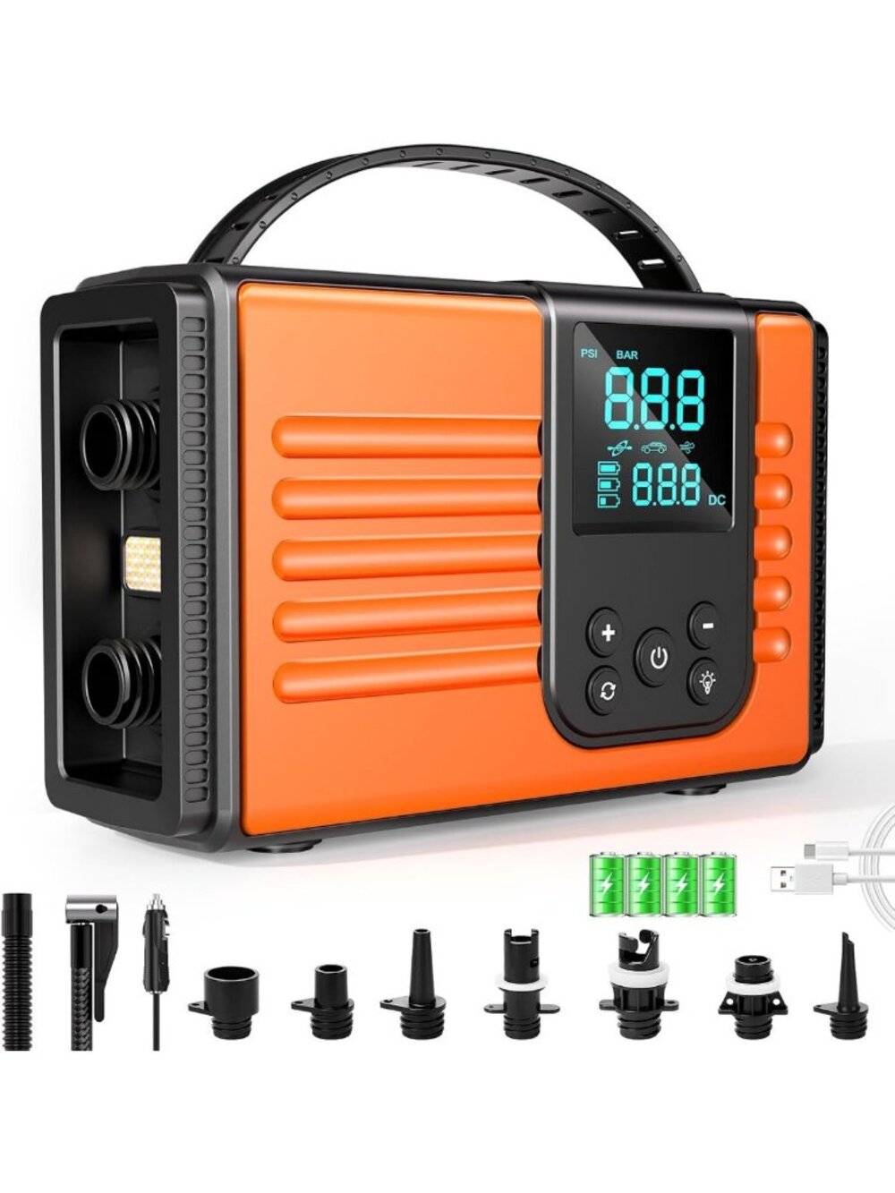 50PSI Electric Paddle Board Pump - 10000mAh, Auto-Off, Rechargeable, 12V